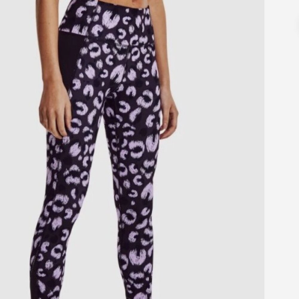 UNDER ARMOUR Women's REFLECT PRINTED FULL LENGTH LEGGINGS PURPLE